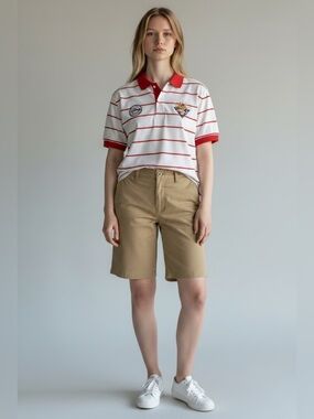 VTG DISNEY Unisex Vintage Cast Members Red and White Short Sleeve Polo Size M